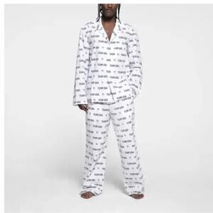 SKIMS Team USA 2024 Olympic Mens L Poplin Pajamas Sleep Shirt Long Sleeve